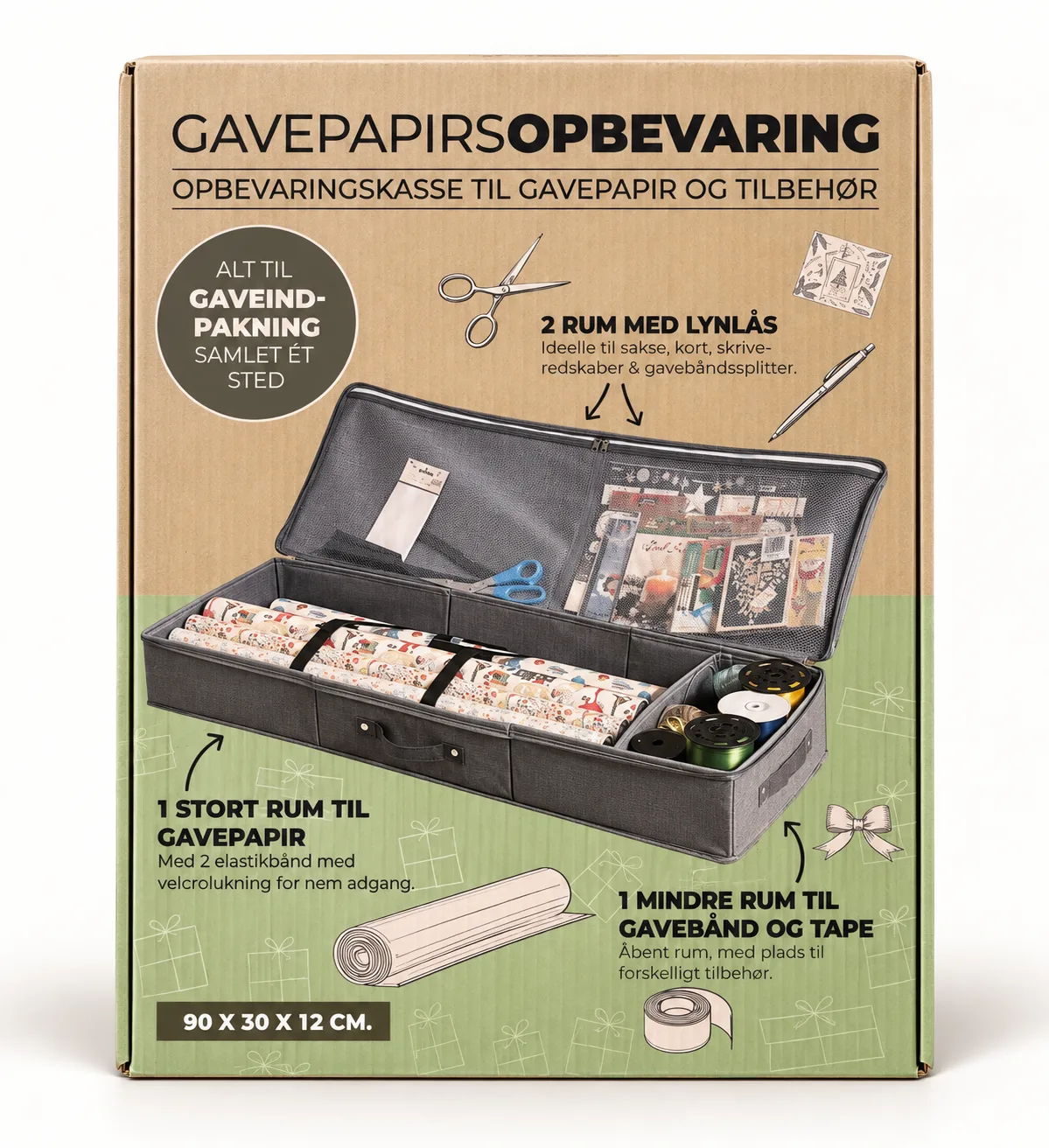 Opbevaringskasse til gavepapir