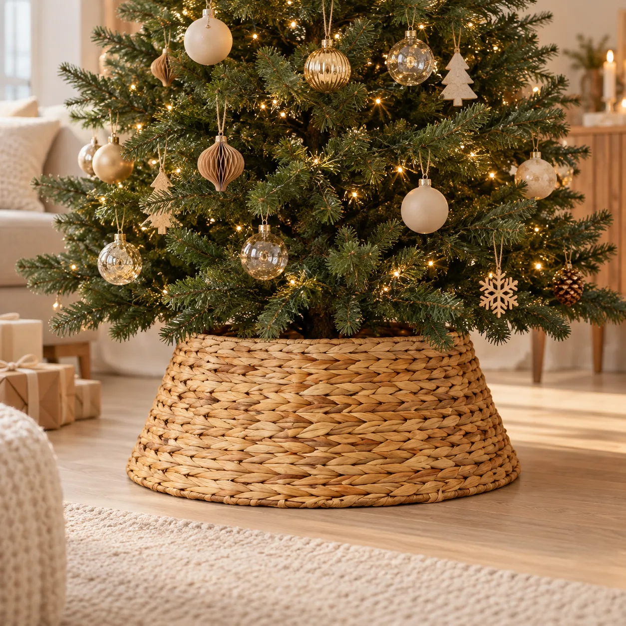 Flettet juletræskurv
